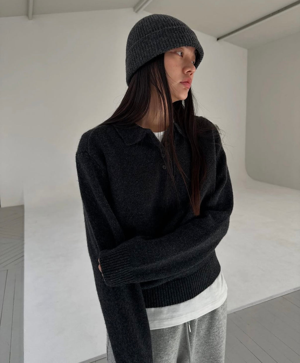 翻領針織上衣 4色