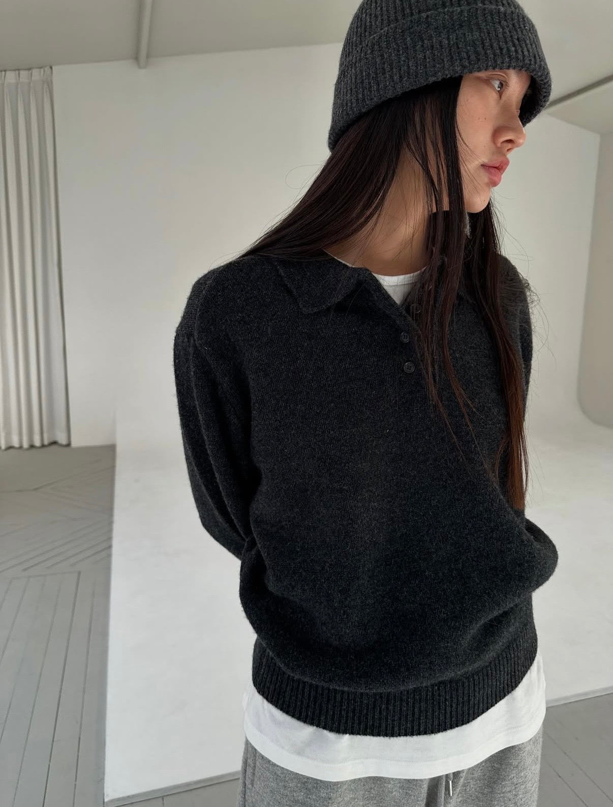 翻領針織上衣 4色