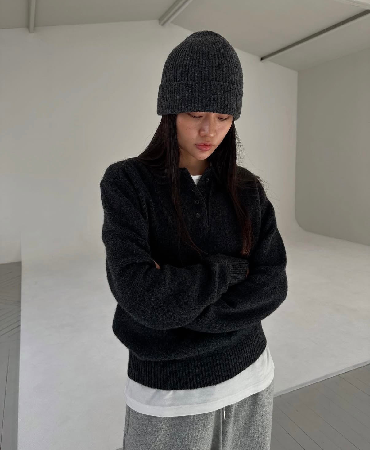 翻領針織上衣 4色