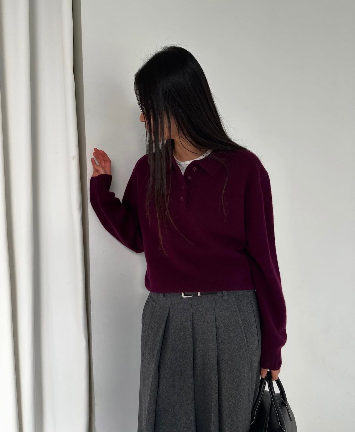 翻領針織上衣 4色