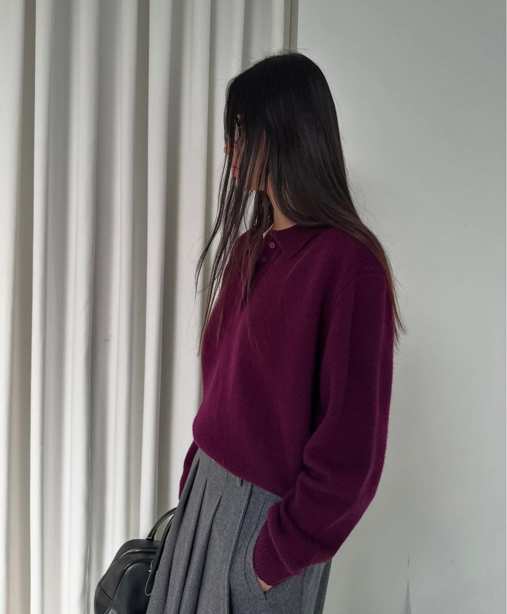 翻領針織上衣 4色