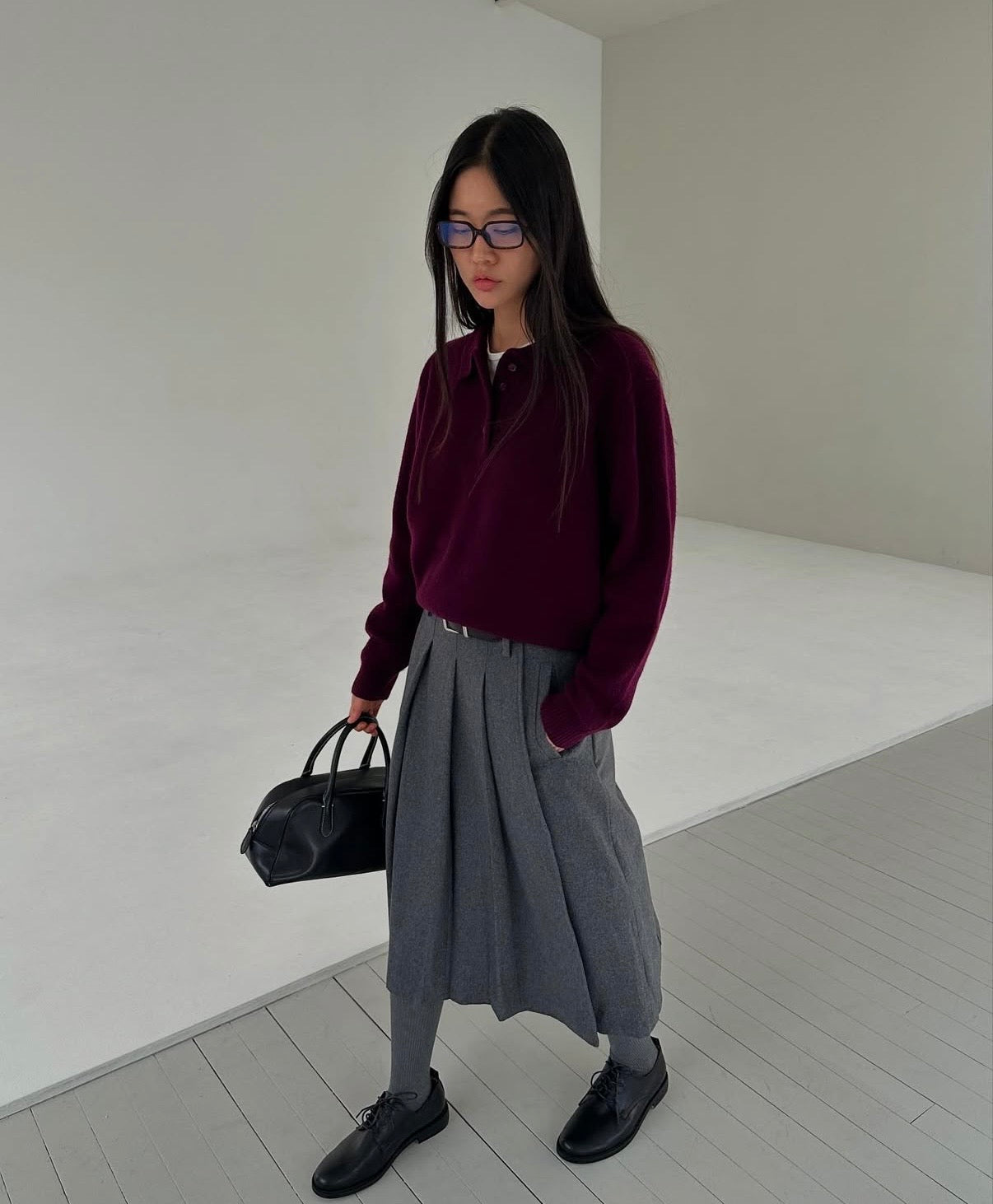 翻領針織上衣 4色