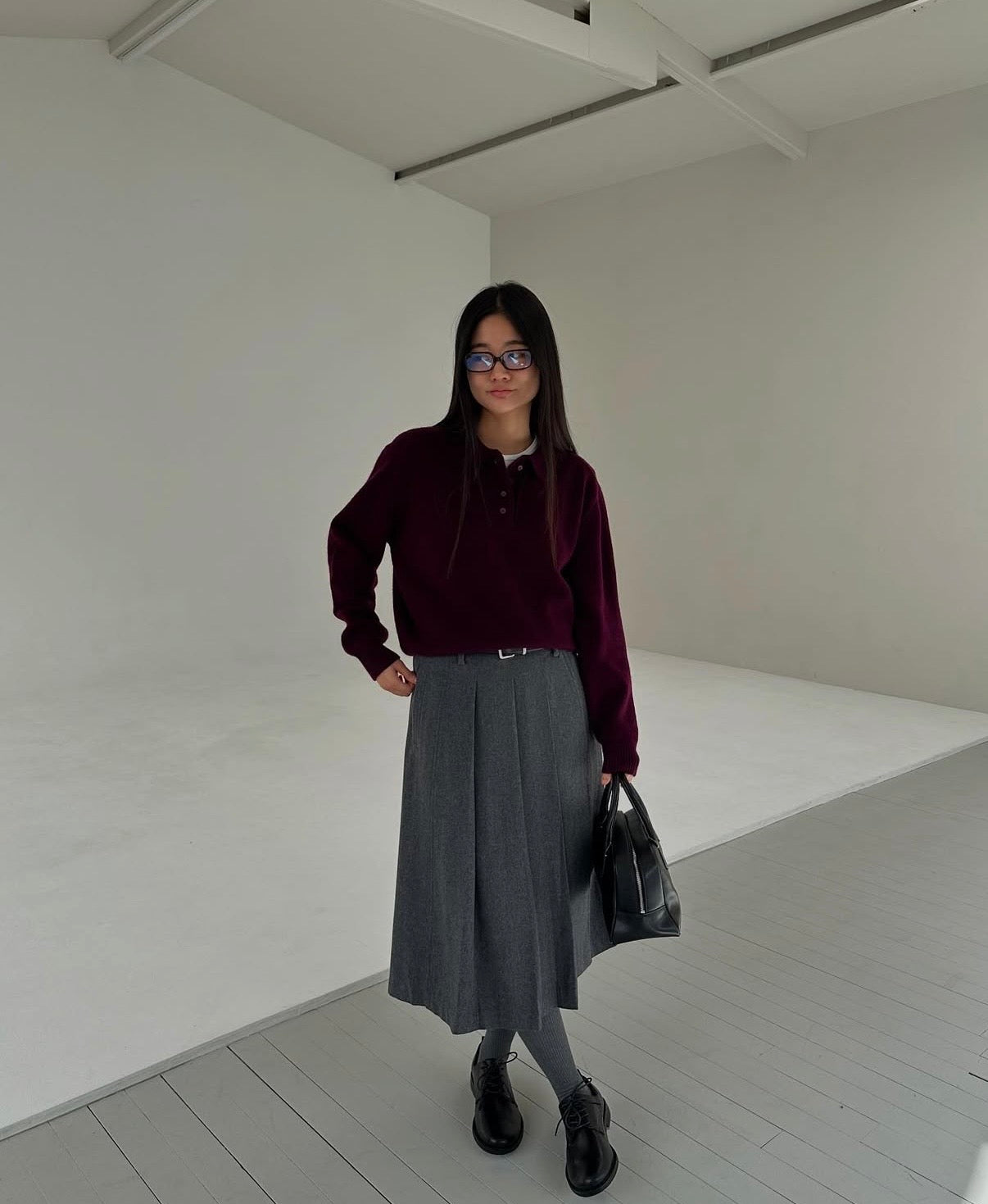 翻領針織上衣 4色