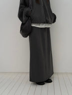 淨色後開叉長裙