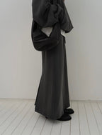 淨色後開叉長裙