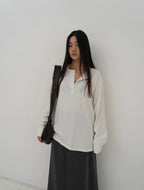 淨色後開叉長裙