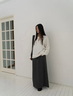 淨色後開叉長裙