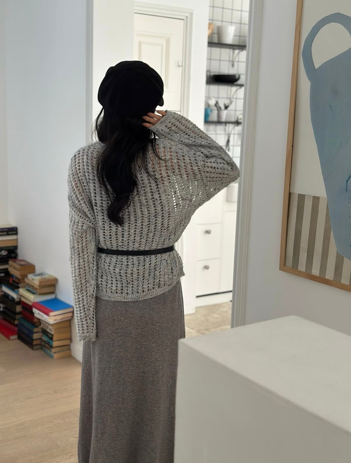 鏤空針織連身裙套裝 3色