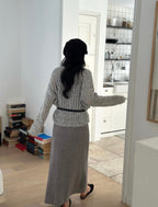 鏤空針織連身裙套裝 3色