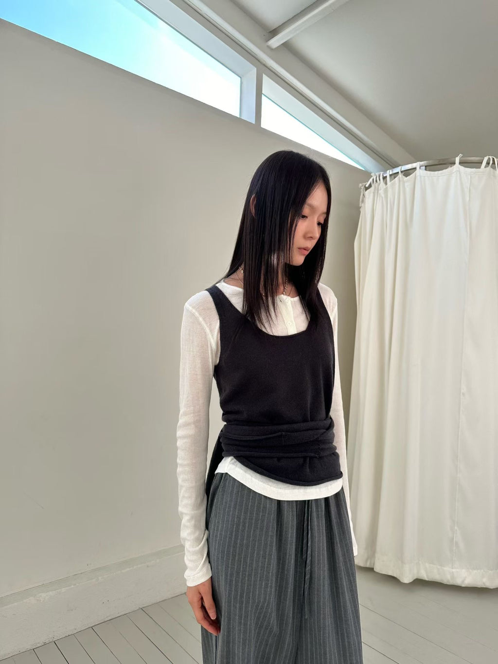 淨色針織無袖上衣 4色