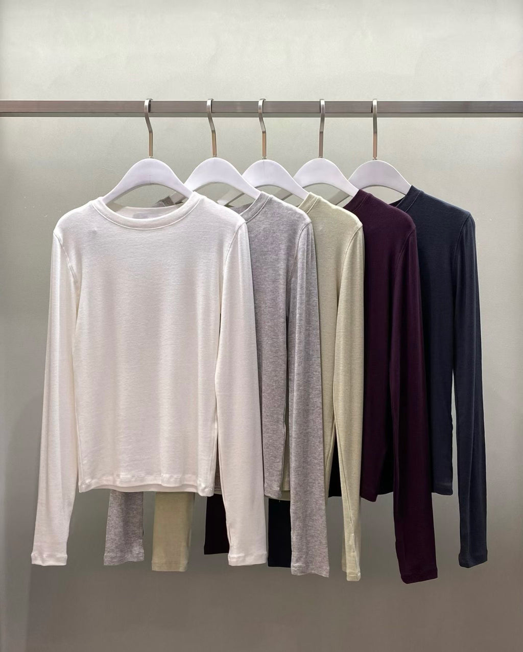圓領淨色上衣 5色
