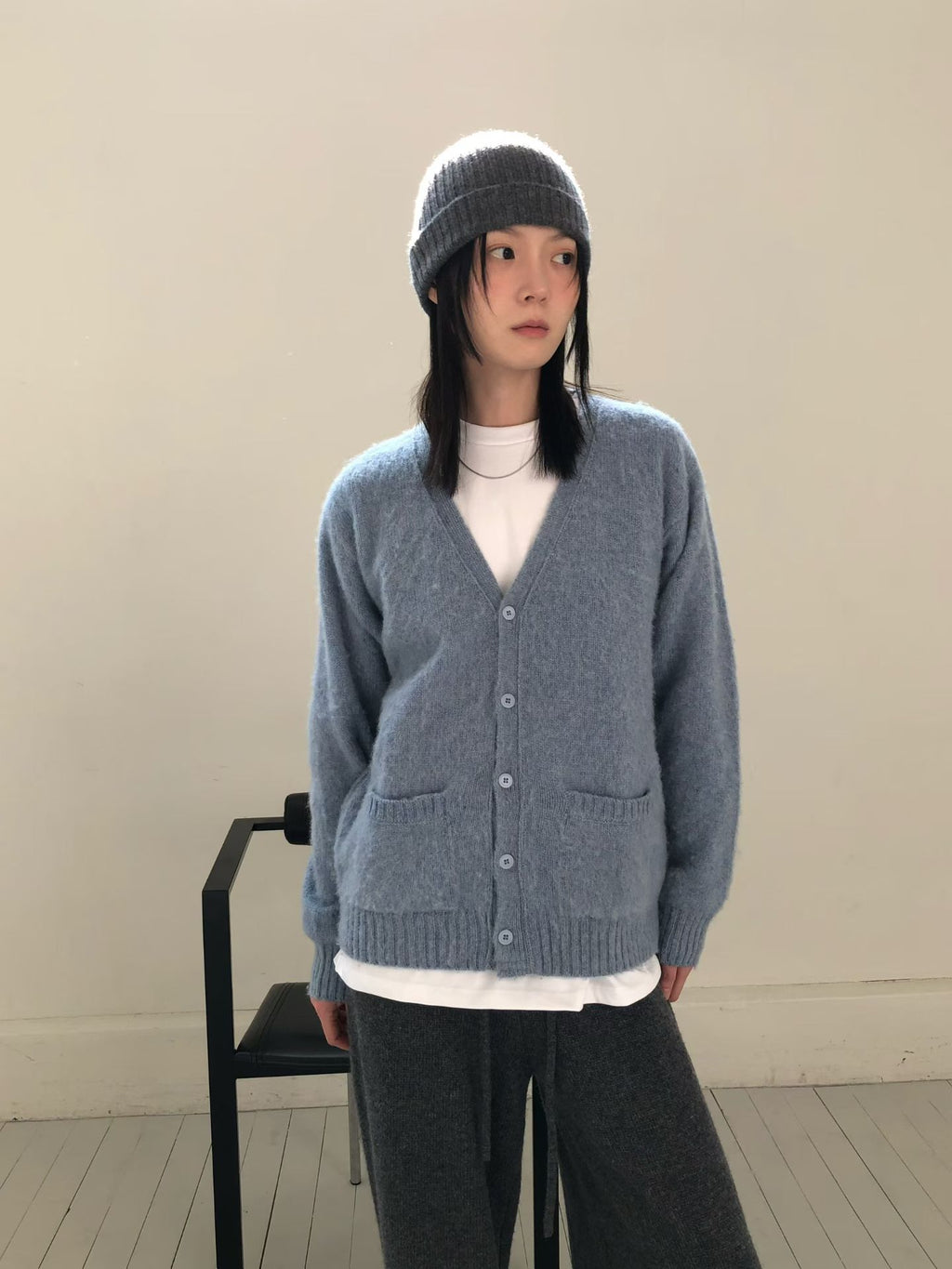 V領排釦針織外套 5色