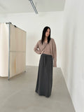 淨色後開叉長裙