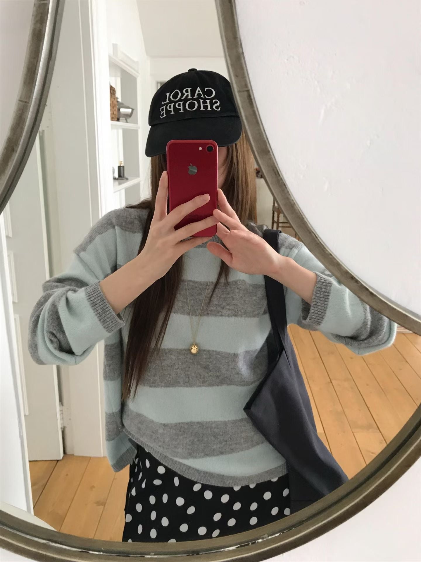 圓領條紋針織上衣 3色