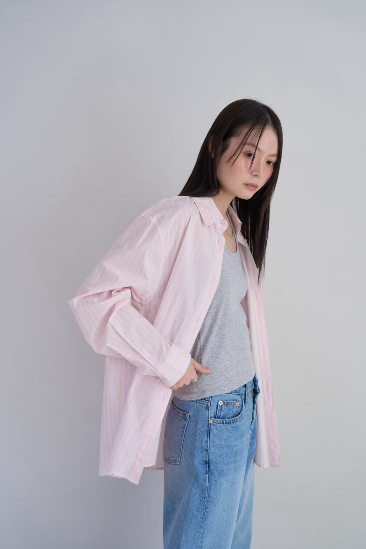 棉質條紋襯衫 (3色)