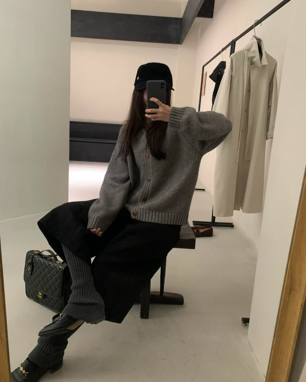 連帽鈕扣針織外套 6色