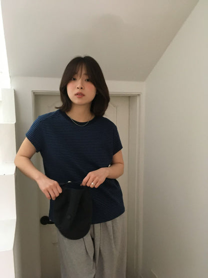 顯瘦小飛袖圓領綿質Tee (6 Colors)