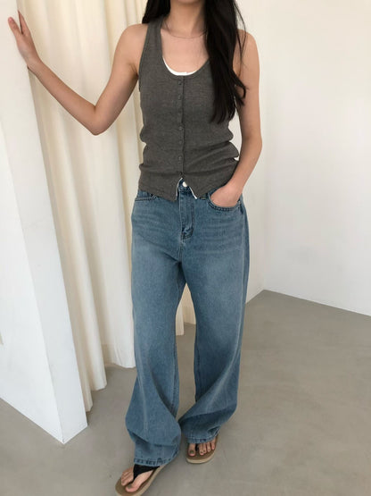 Minimalist Button-Front Tank Top (3 Colors)