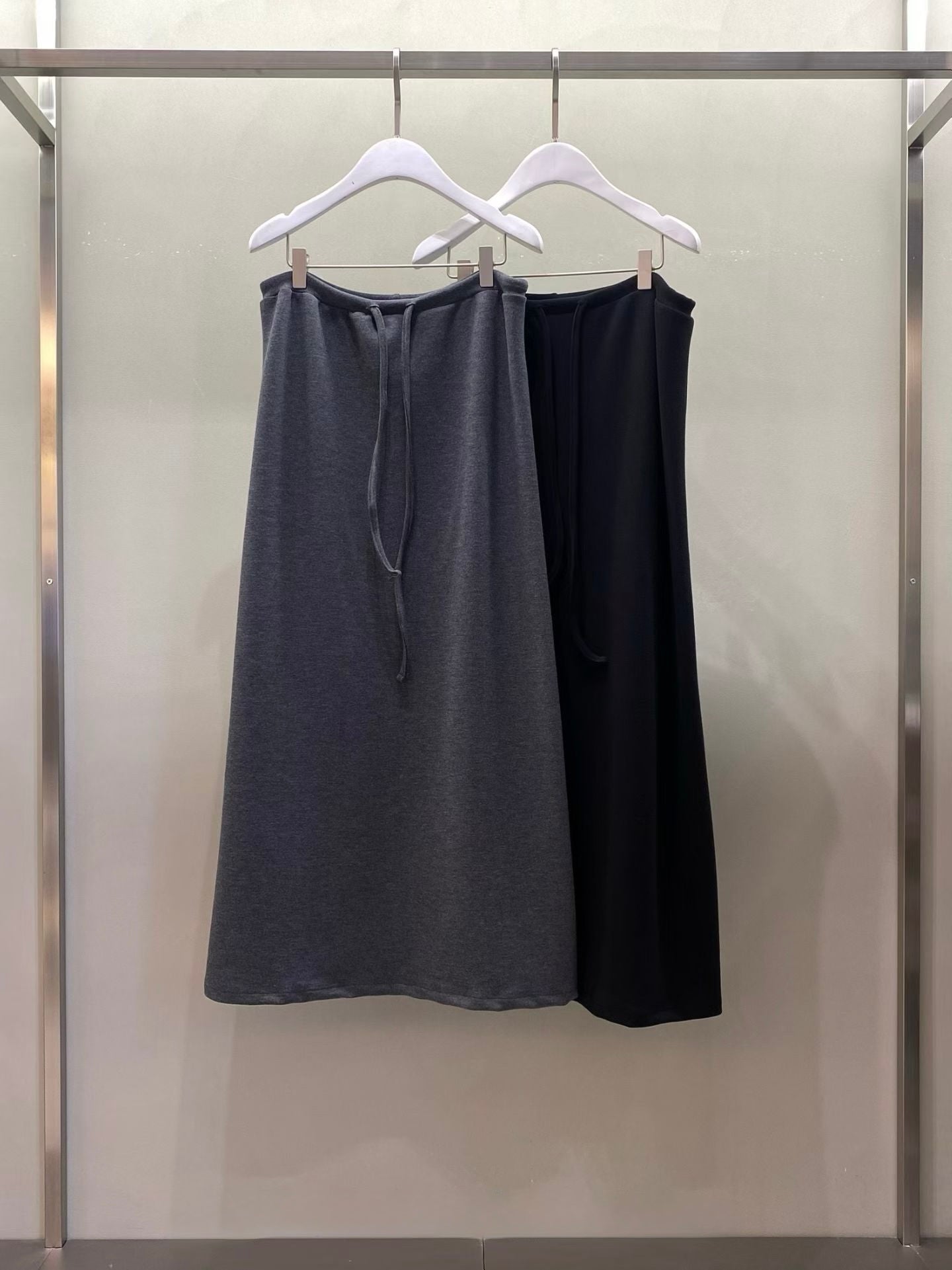 抽繩開叉長裙 (2色)