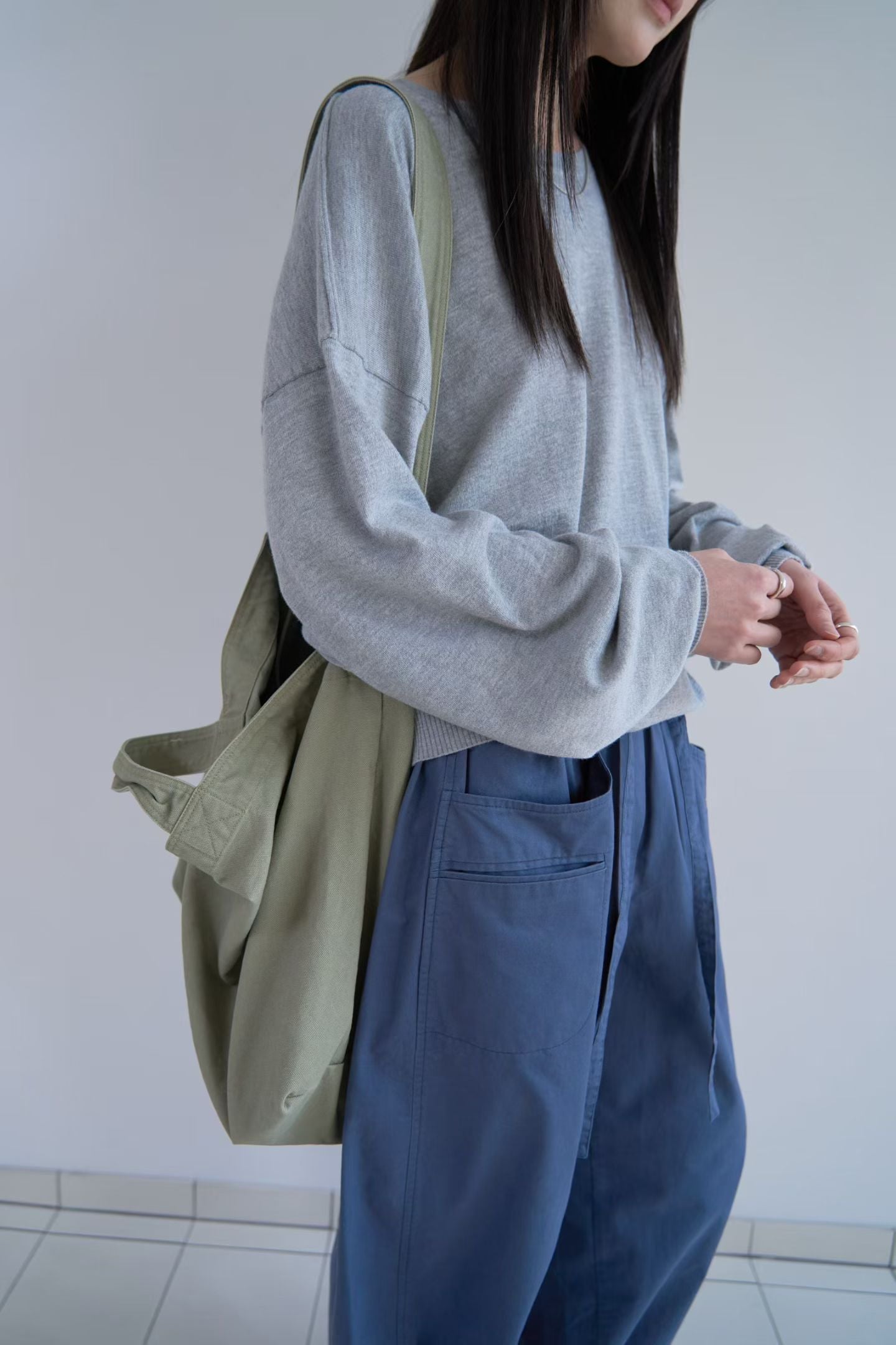 棉質寬鬆長褲 (2色)