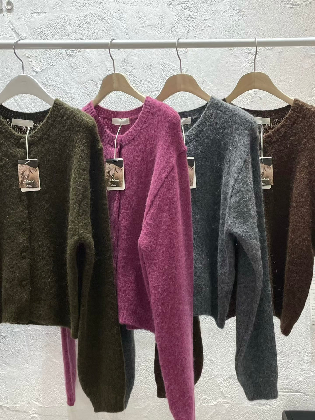 馬海毛圓領針織外套 4色