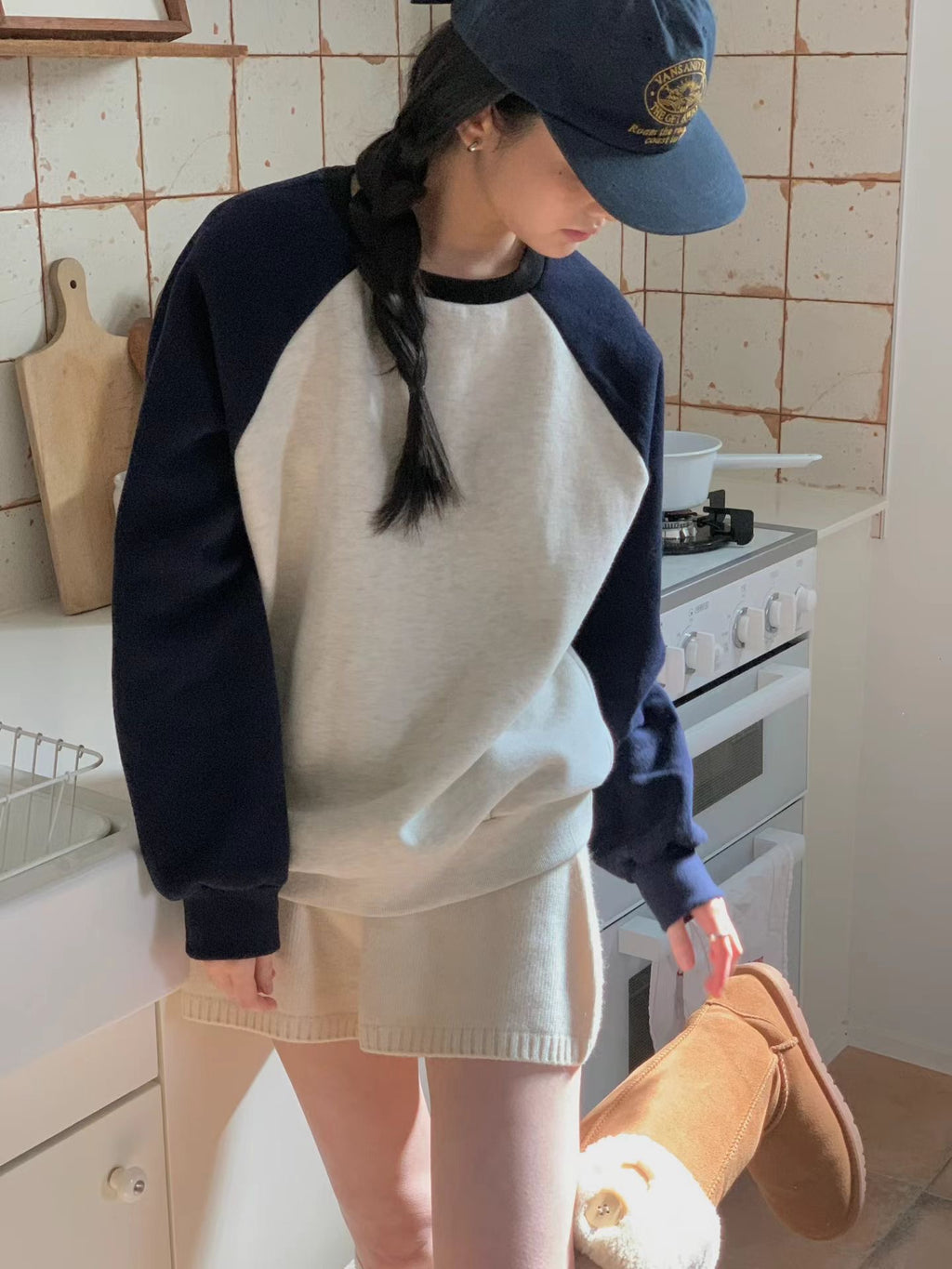 拼色牛角衛衣 3色