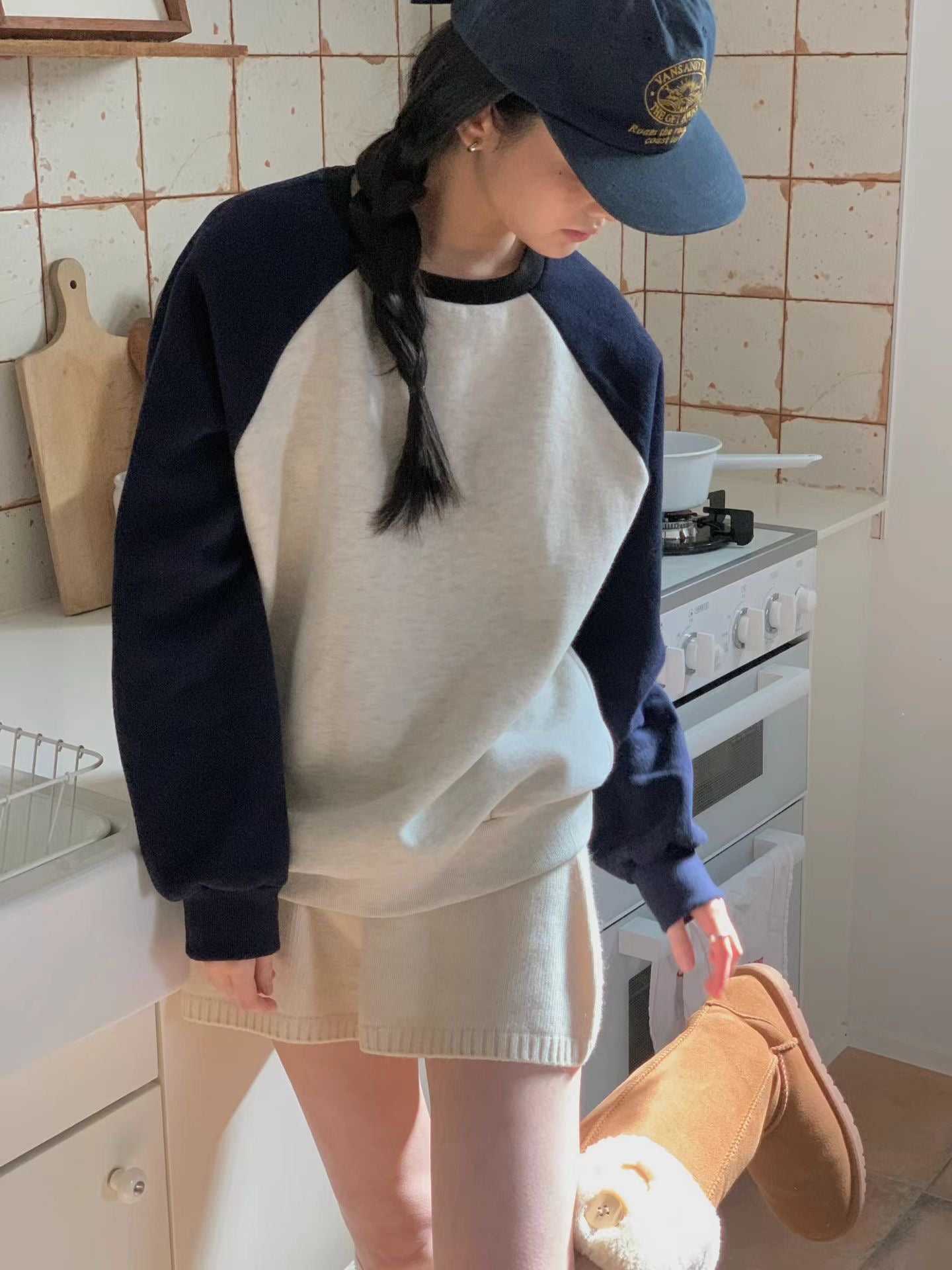 拼色牛角衛衣 3色