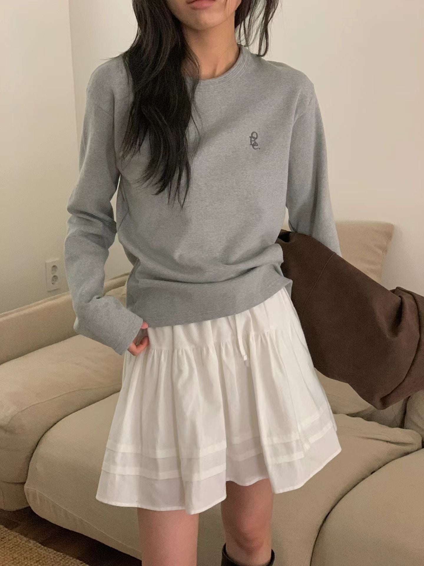 圓領淨色長袖Tee 3色