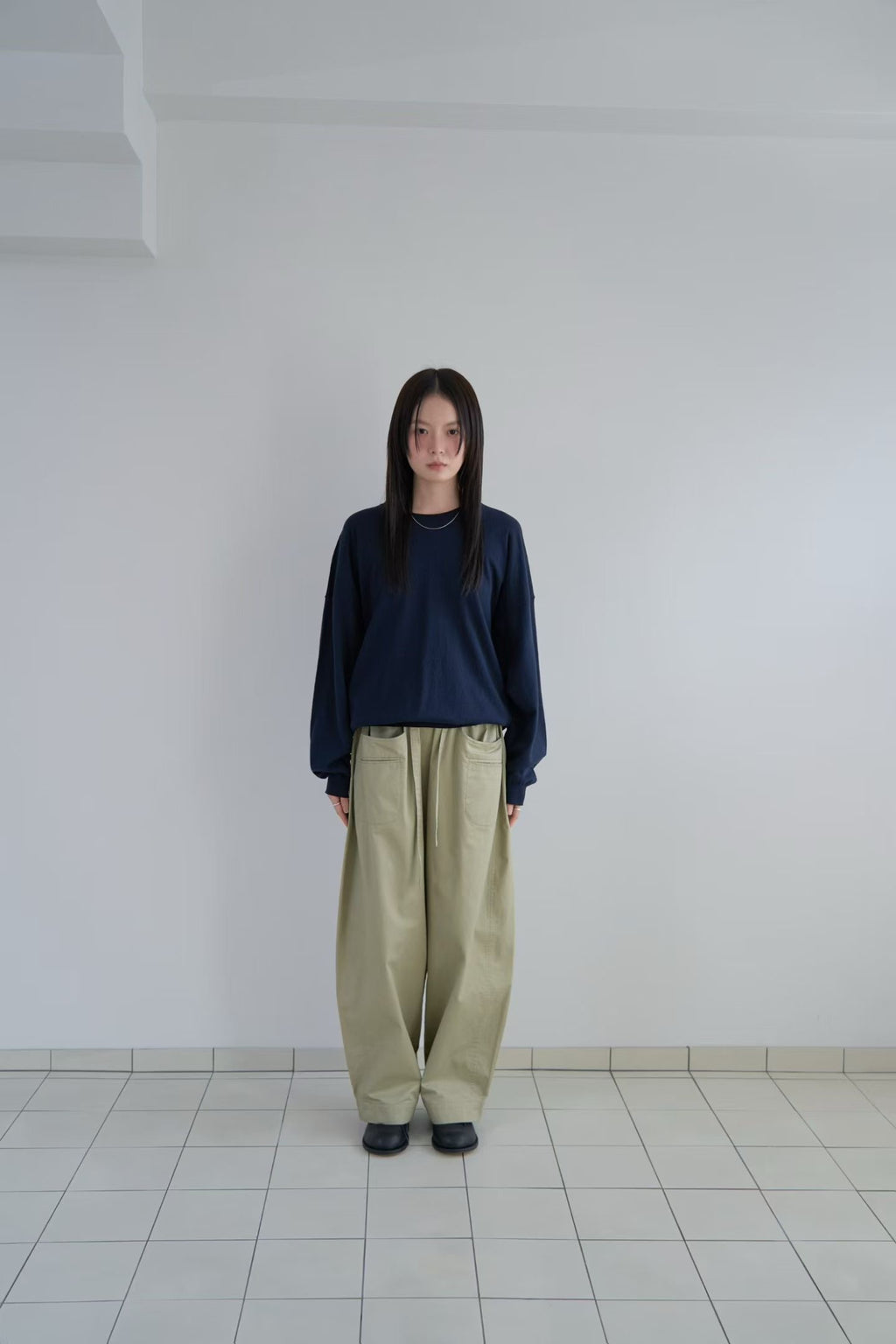 棉質寬鬆長褲 (2色)