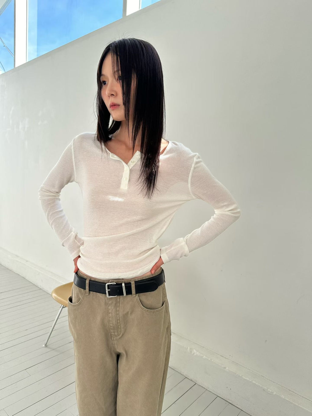 淨色鈕扣上衣 3色