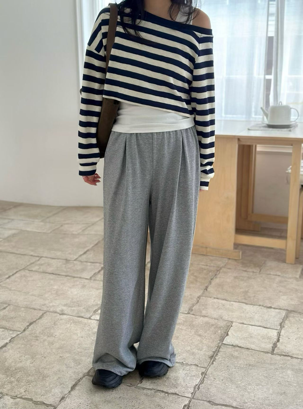 條紋露肩衛衣 3色