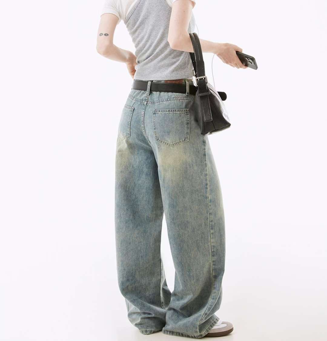 寬鬆直筒牛仔褲