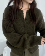 馬海毛圓領針織外套 4色