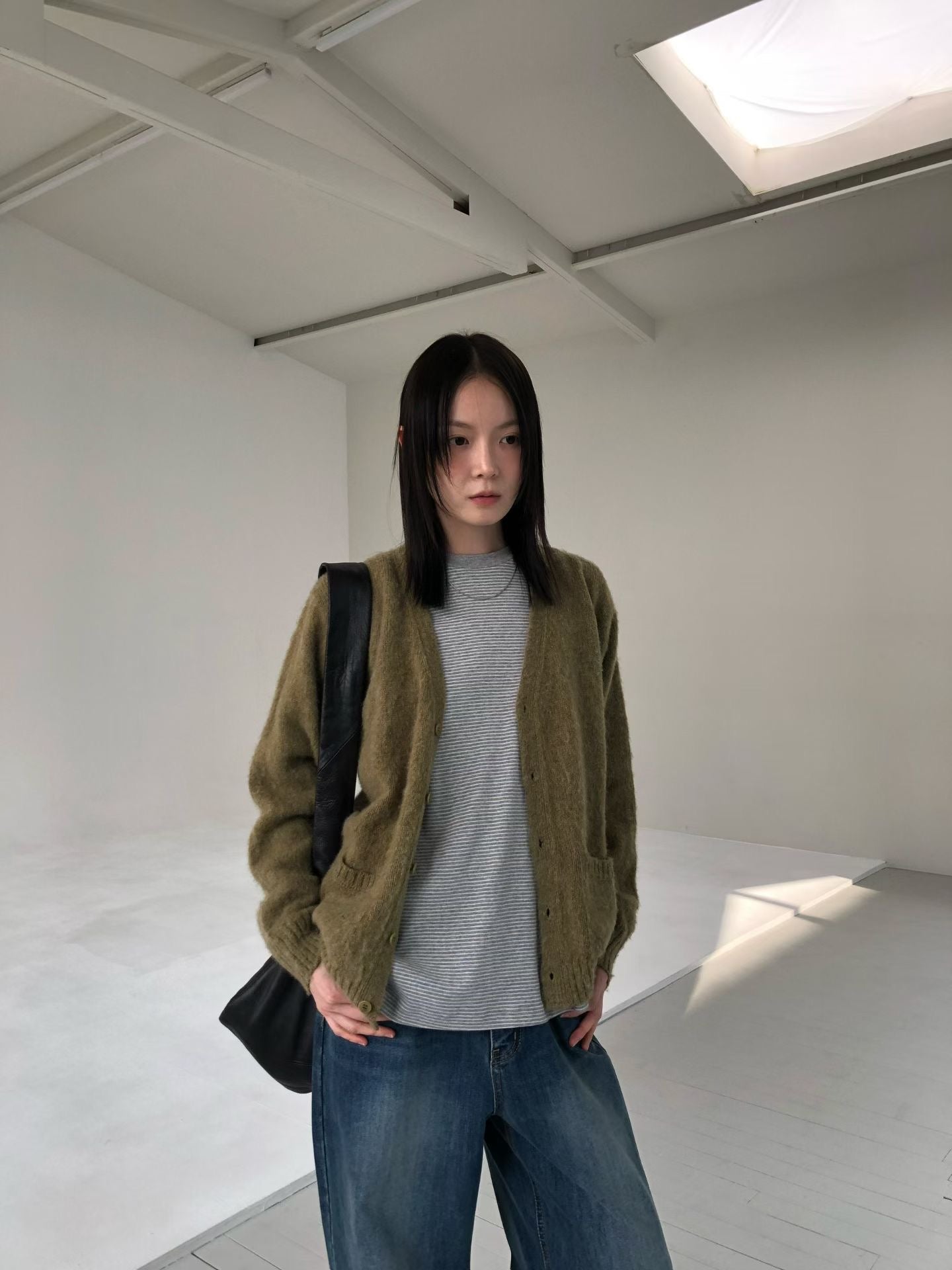 V領排釦針織外套 5色