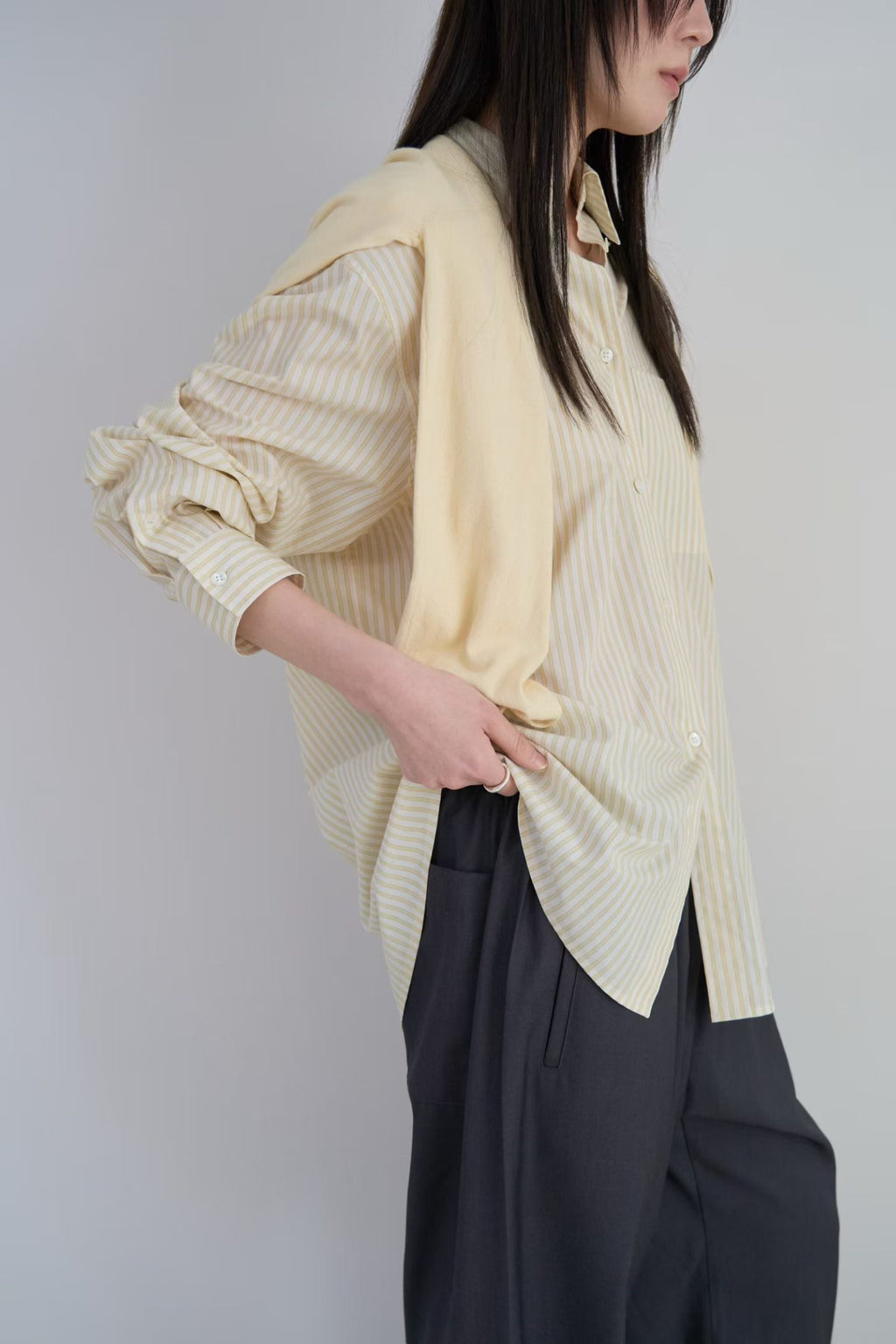 棉質條紋襯衫 (3色)