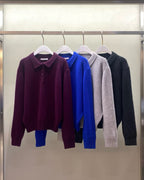 翻領針織上衣 4色