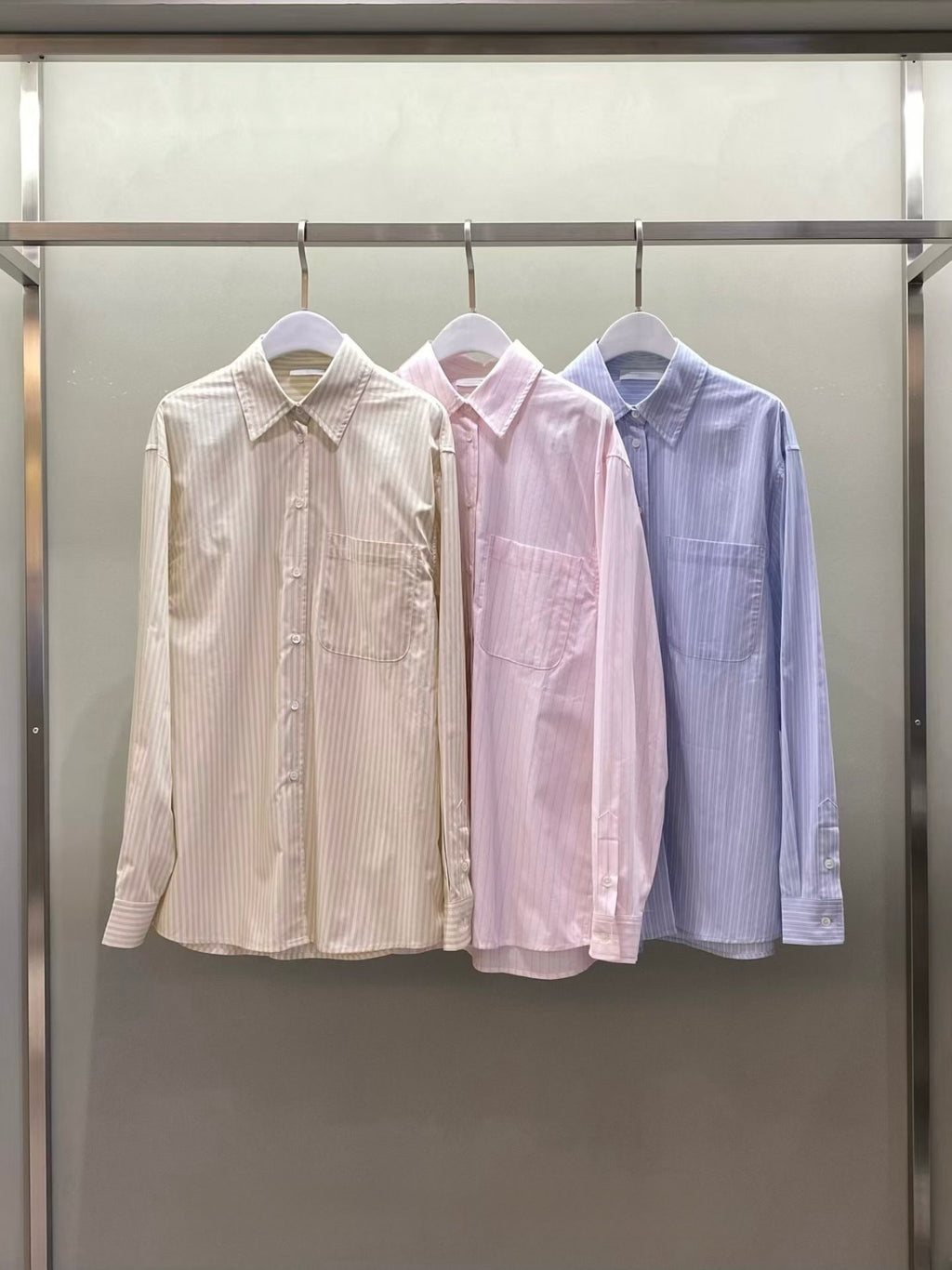 棉質條紋襯衫 (3色)