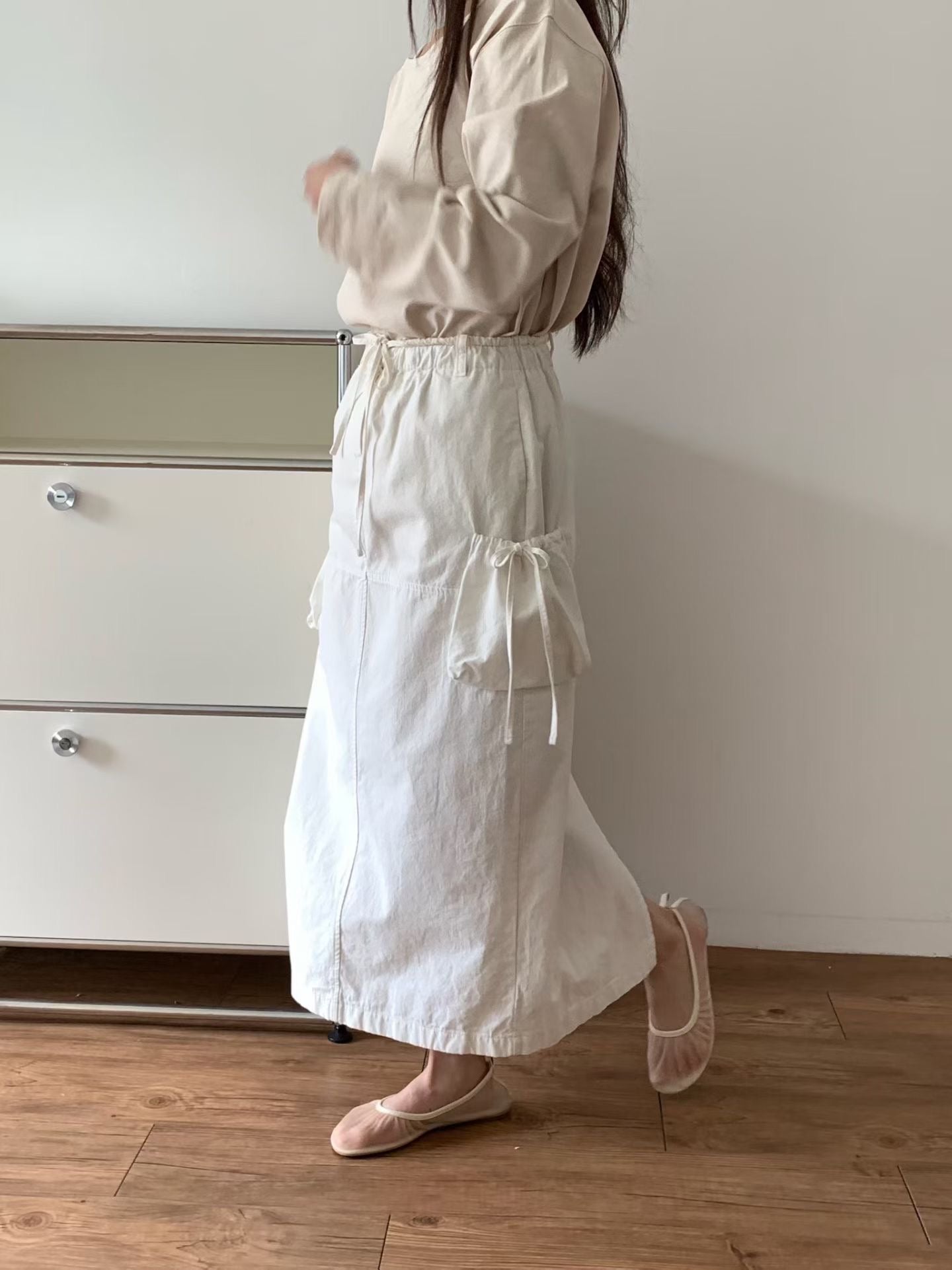 抽繩工裝裙 (2色)