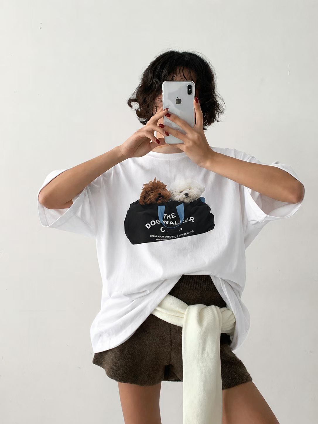 可愛狗狗印花寬鬆短袖 Tee (3 Colors)