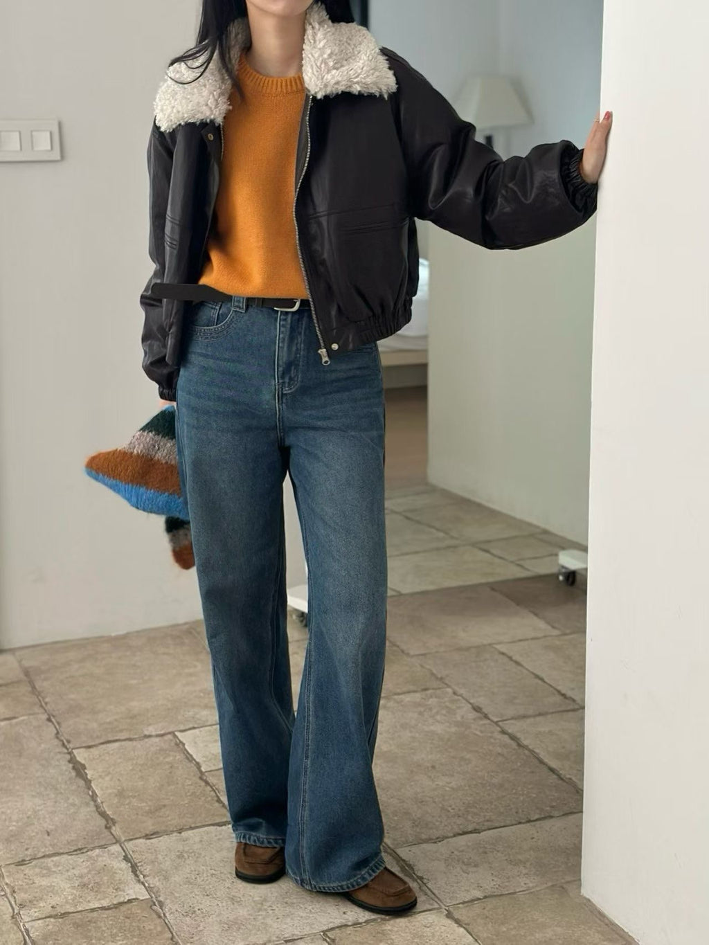 百搭高腰牛仔褲