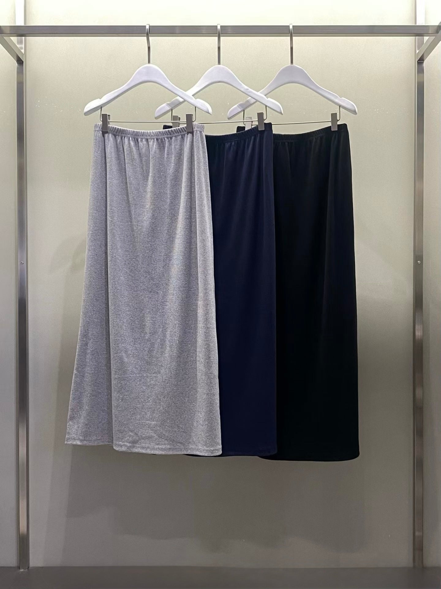 超舒服! BASIC橡筋腰長裙 (3 Colors)