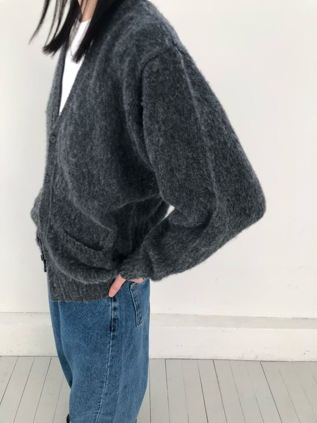 V領排釦針織外套 5色