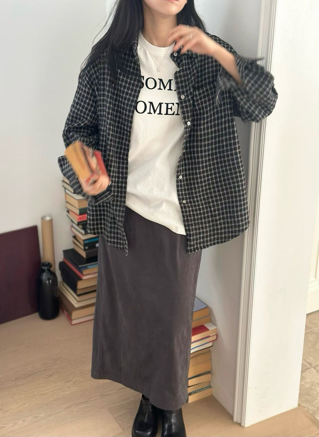 格紋襯衫 2色