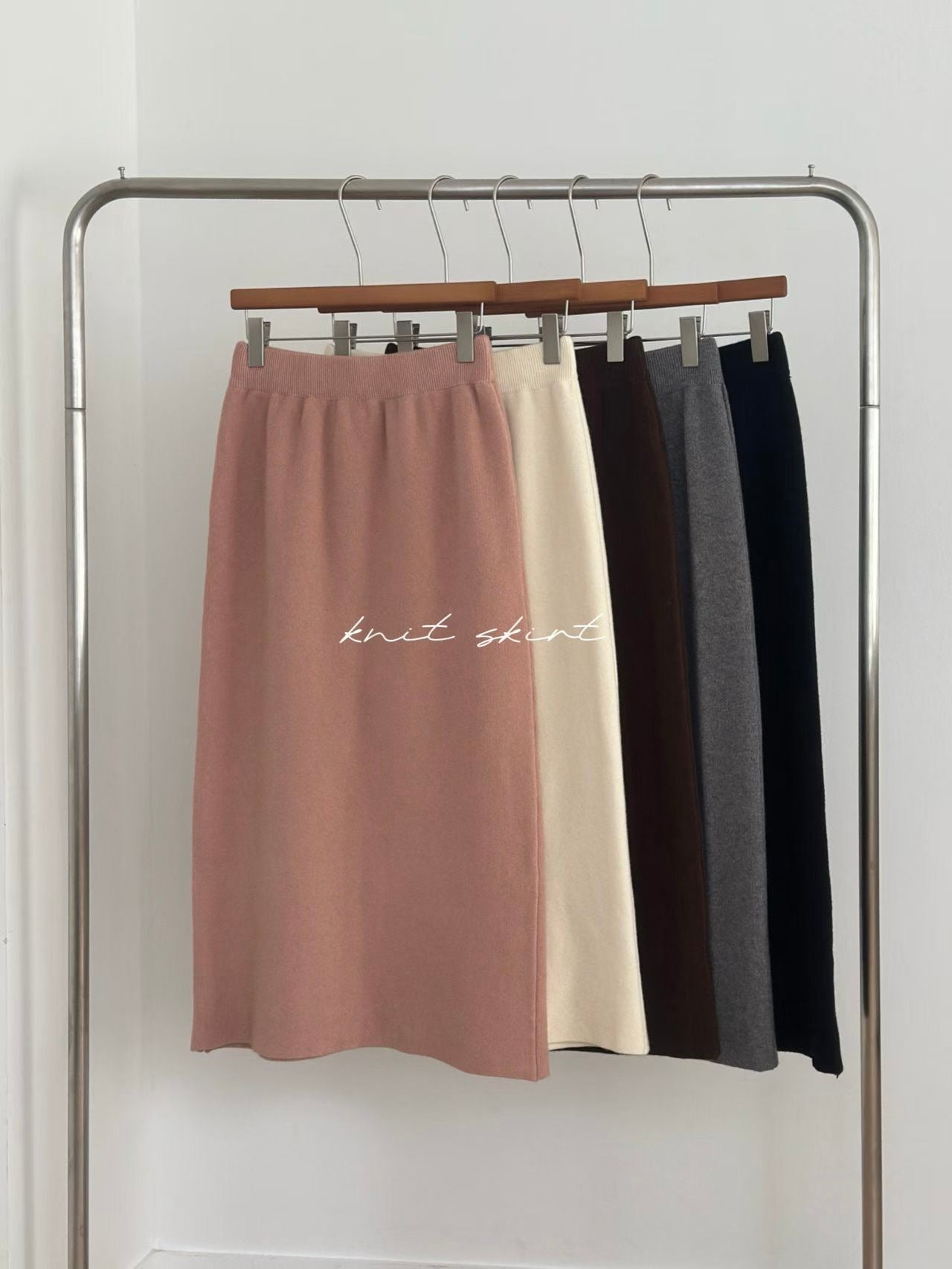 簡約針織鉛筆裙 5色