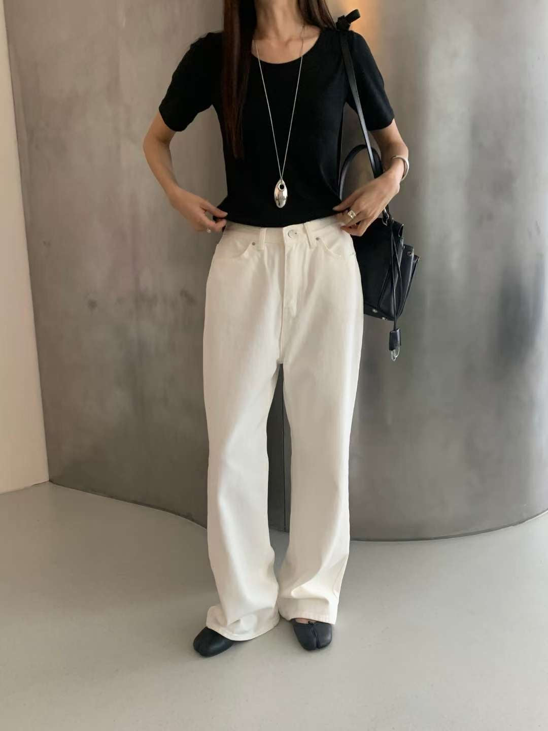 微喇叭闊腿牛仔褲