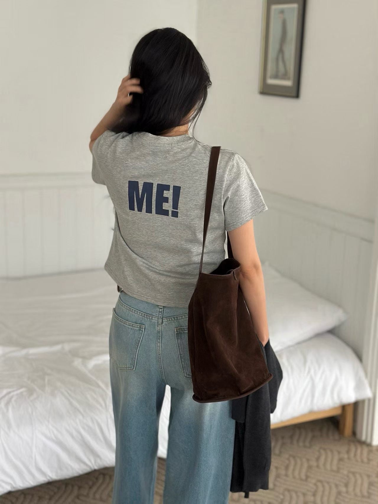 TELL ME字母印花短袖Tee