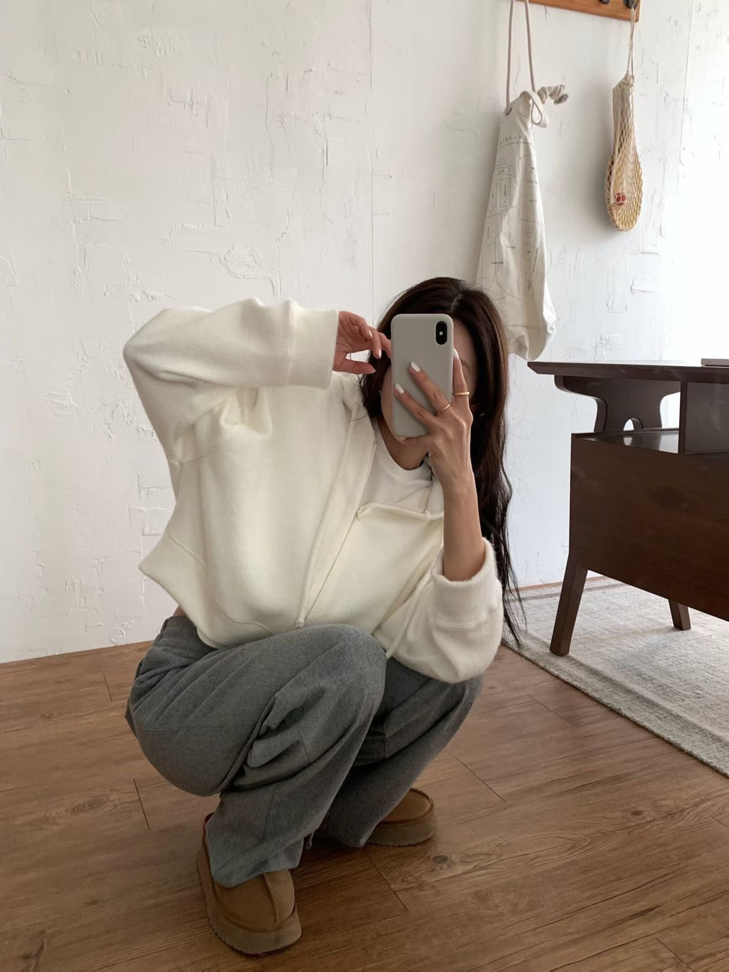 針織連帽外套 (2色)