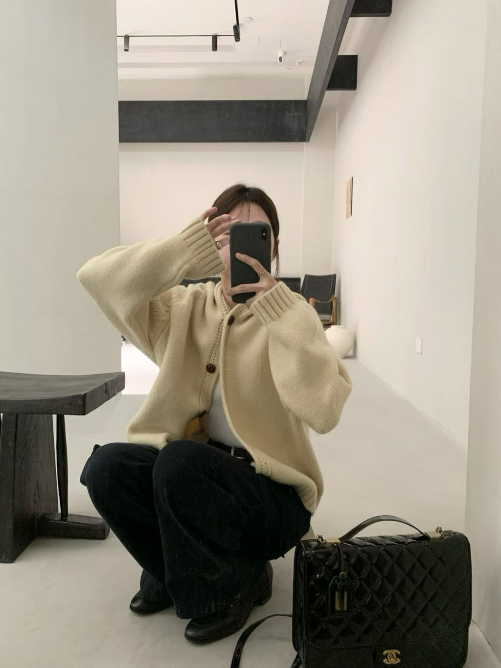 連帽鈕扣針織外套 6色