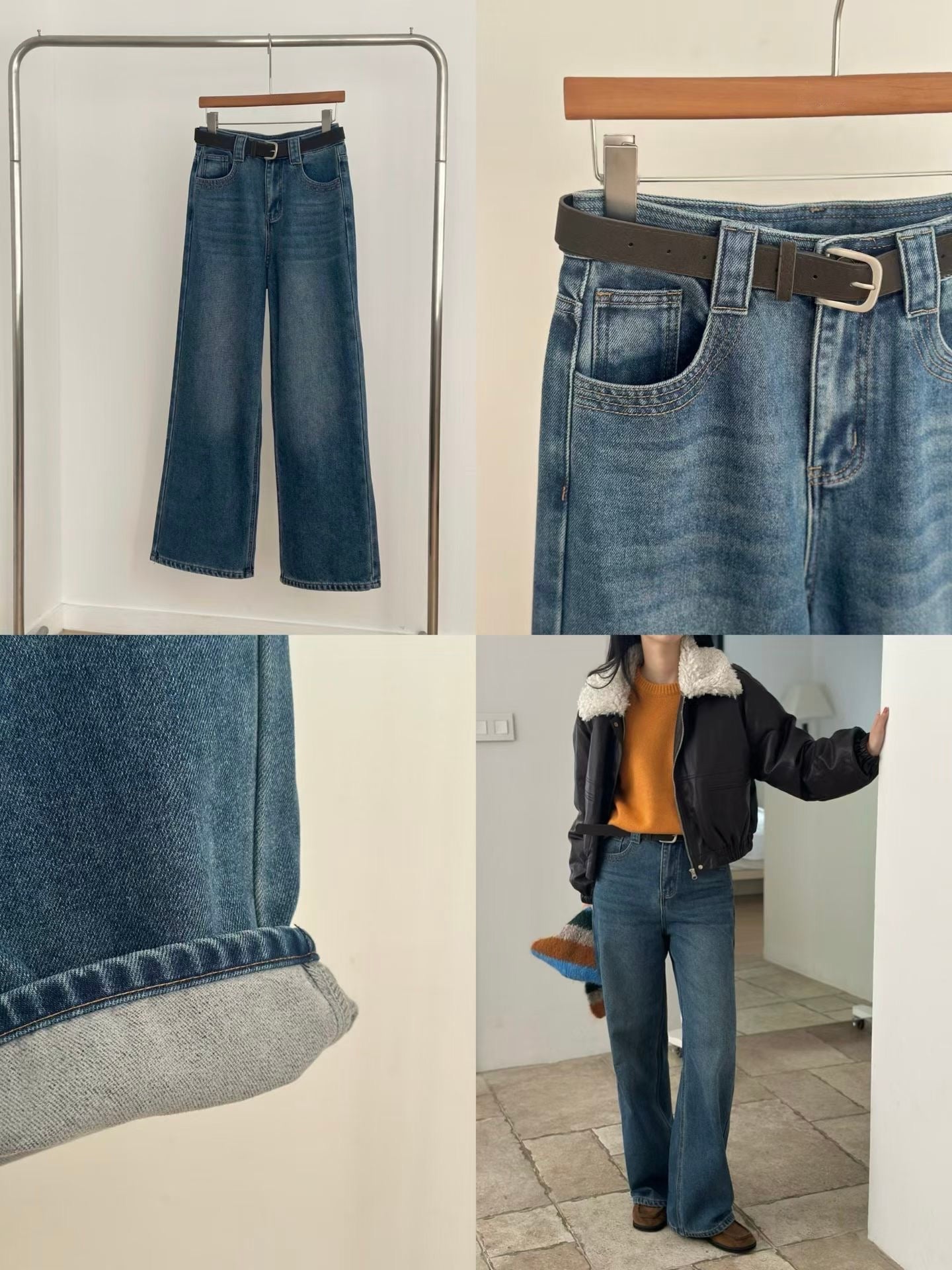 百搭高腰牛仔褲