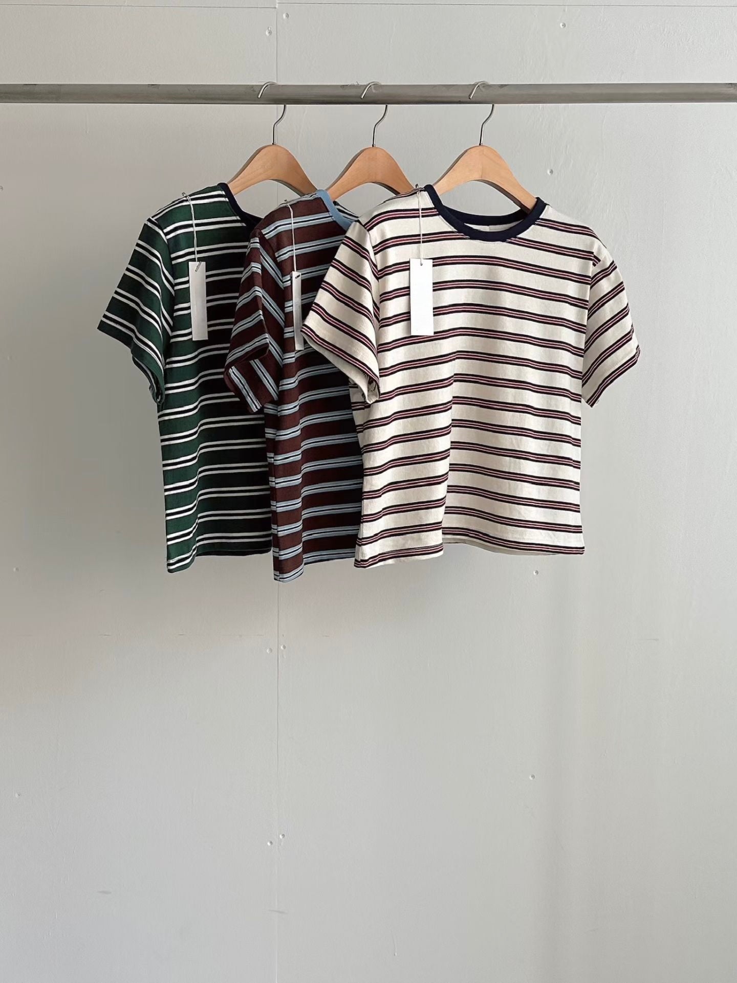 圓領條紋Tee (3色)